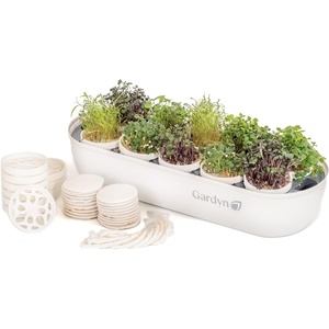 image:imageGARDYN Complete Microgreens Growing Kit  Indoor Herb Garden  Indoor Hydroponics Growing System Kit Nursery Seed Starter Tray 20 Seed Pads Bamboo Wicks10 Grow PlatesMICROGREENS KIT