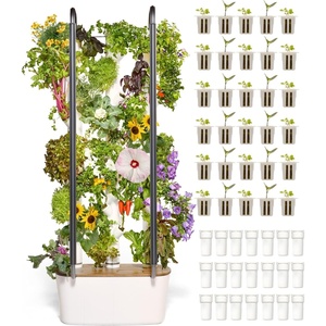 image:imageGardyn Home 4 Vertical Hydroponics Growing System Kit  30 NonGMO Plants Herbs Vegetables  Smart Garden Hydroponic Herb Garden Planter Indoor Kit  Indoor Gardening System wLED Grow LightsWhite